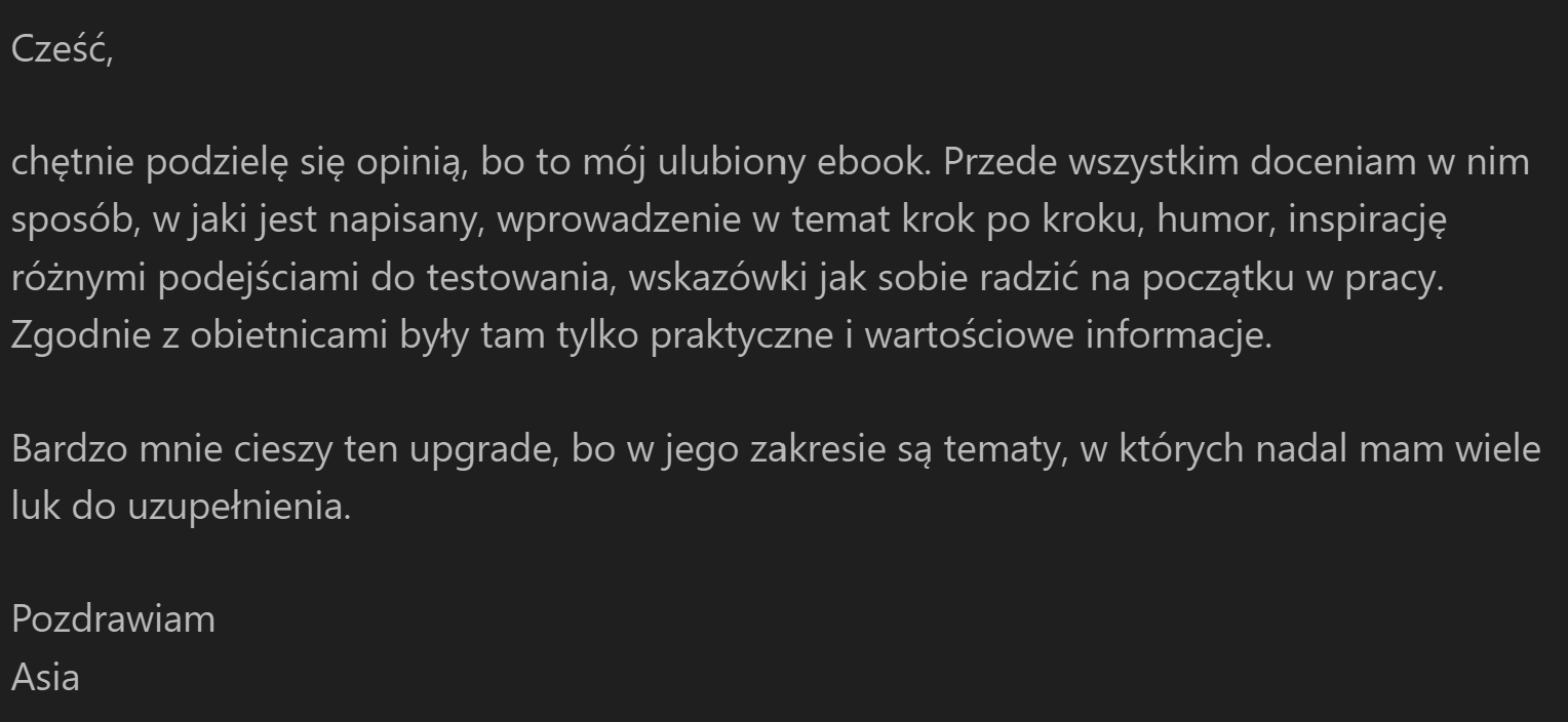 Opinia czytelnika o e-booku - 1